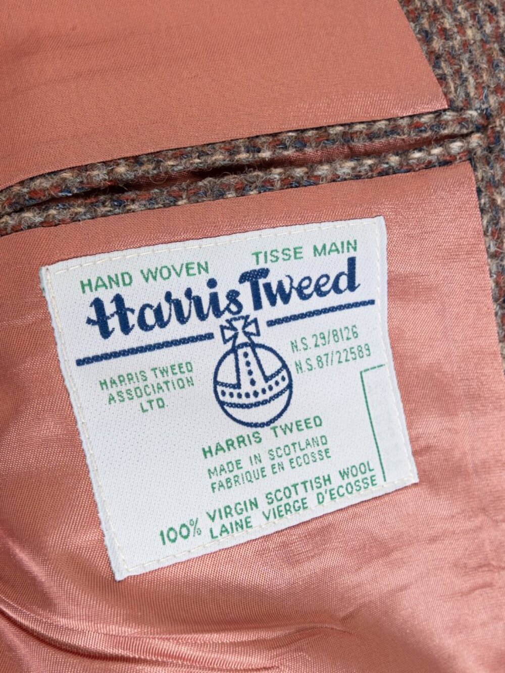 Vintage Harris Tweed Brown Wool Blazer Sport Coat 40R Handwoven Scotland 1970s - Picture 2 of 16